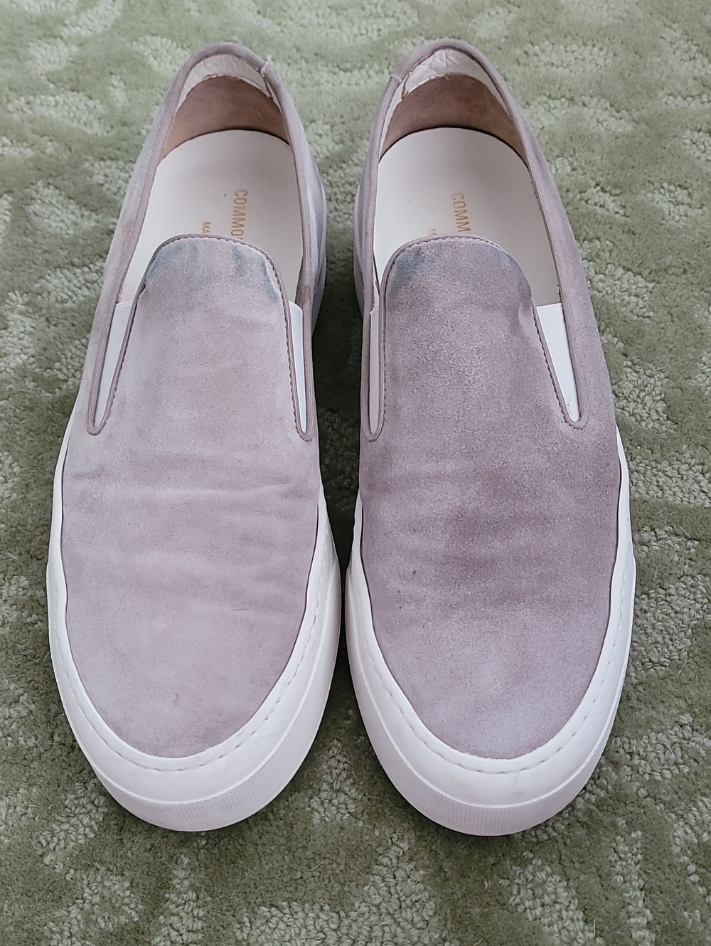 Common Projects Mauve Suede Slip-On Sneakers
